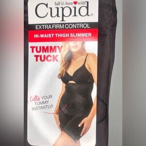 Cupid Extra Firm Tummy Tuck Shapewear Hi Waist Thigh Slimmer Black S